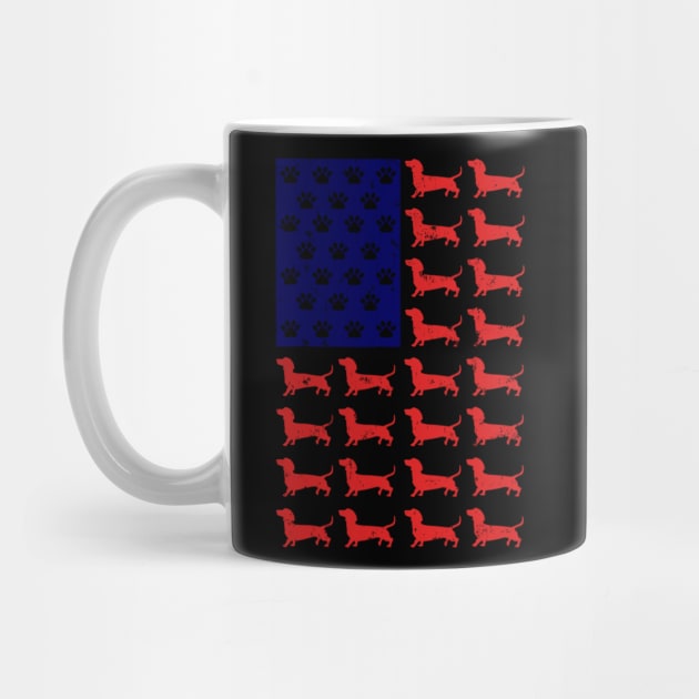 Dachshund American Flag 4th Of July by Xamgi